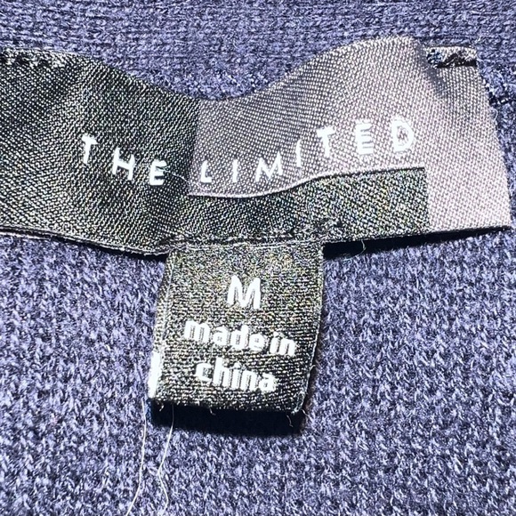 The Limited Embellished Neckline Crew Neck Top in Navy Cotton Medium - Picture 5 of 7